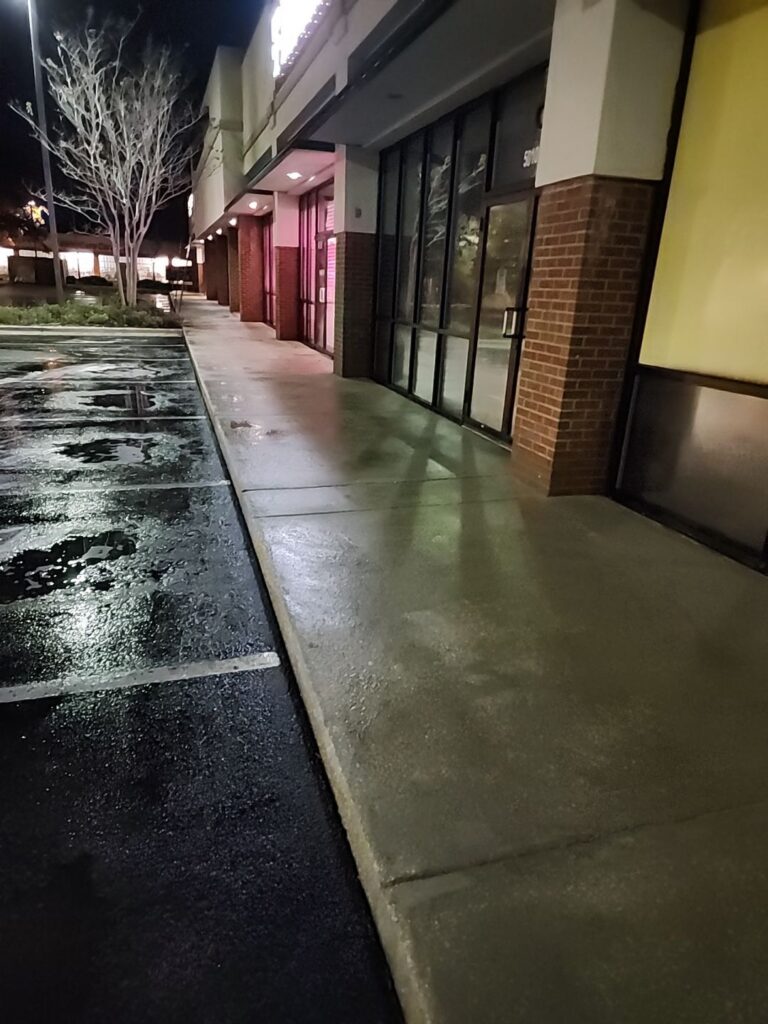 Commercial Pressure Washing Sidewalk Storefront