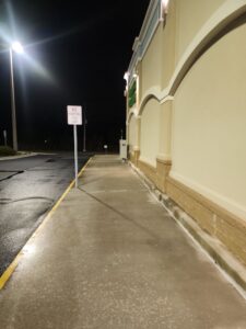 building exterior sidewalk curb parking lot