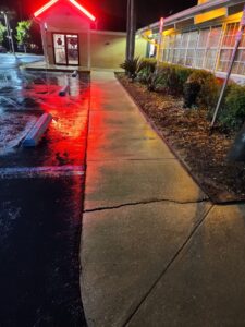 concrete sidewalk parking lot curb